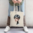 thumbnail image 2 of Stylish Canvas Tote Bag with Vibrant Orange and Pink Splash Design - Perfect for Shopping Travel and Parties, 2 of 4