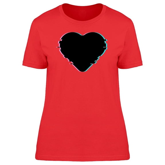 Glitch Black Heart T-Shirt Women -Image by Shutterstock, Female x-Large