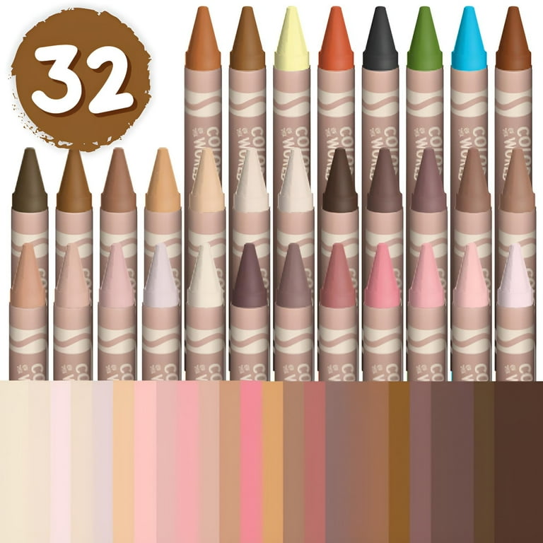 Crayola 32 Ct Skin Tone Crayons, Assorted Colors, Back to