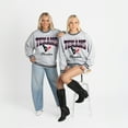 thumbnail image 6 of Women's Gameday Couture Ash/Black Houston Texans Oversized Gridiron Drive Ringer Stripe Sweatshirt, 6 of 6