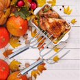 thumbnail image 6 of MINKUROW Stainless Steel Turkey Fork Set of 2.- Transfer Chicken or Ham Poultry Lifters Easily,Four Needle Meat Fork, Carving Roaster Poultry Forks, 6 of 8