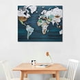 thumbnail image 3 of MLJA Teal Decor World Map Canvas Wall Art Pictures for Living Room Wall Decoration Blue Wall Decor Office World Map Wall Art Map of the world Picture Framed Artwork Decor for Home Decoration, 3 of 5