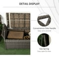 thumbnail image 6 of Outsunny 29 Gallon Patio Wicker Storage Bench, Outdoor PE Rattan Patio Furniture, 2-In-1 Footstool Rectangle Basket Box w/ Handles & Cushion, Cream, 6 of 9