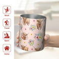 thumbnail image 5 of 12oz Coffee Tumblers Pink Highland Cow Flower Pattern Stainless Steel Vacuum Insulated Travel Tumbler Coffee Cups Mug with Lid and Straw with Cleaning Brush for Cold & Hot Drinks, 5 of 5