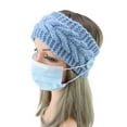 thumbnail image 2 of Clearance! headbands for women headbands for women non slip Unisex Elastic Knitted Thermal Head Hairband Sweet Girls Sport Hair Accessories Big sales Light blue, 2 of 5