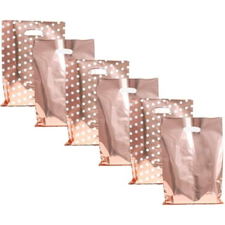15-Pack Metallic Rose Gold Gift Bags with Handles for Valentine's Day,  Bridal Shower, Wedding, Engagement, Anniversary, Birthday, Baby Shower,  Mothers Day (8x10x4 in)