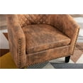 thumbnail image 7 of Accent Barrel Chair Linen Living Room Chair with nailheads and Solid Wood Legs Microfiber Fabric for Bedroom, Light Coffee, 7 of 7