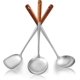 thumbnail image 1 of Juego Utensilios Wok Acero Inoxidable Mango Madera 17 Pulgadas Cucharon Espumadera Espátula Cocina, 1 of 5