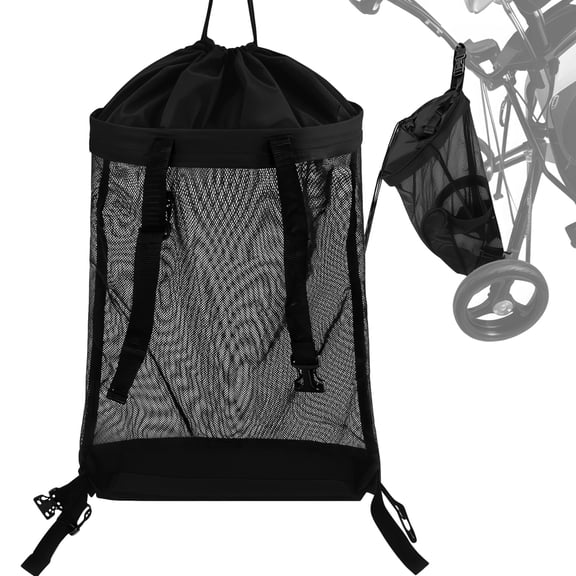 Golf Push Cart Storage Bag 18.90×15.75 in, Polyester Net Bag with Adjustable Side Straps, Large Capacity Organizer for Clothes and Accessories, Universal Fit for Golf Push Carts