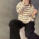 thumbnail image 4 of Puntoco Conjuntos de pijama cómodos para mujer, ropa de dormir con cojín en el pecho para mujer, conjunto de pantalones largos y mangas largas de algodón de imitación y primavera, informal, holgad, 4 of 5