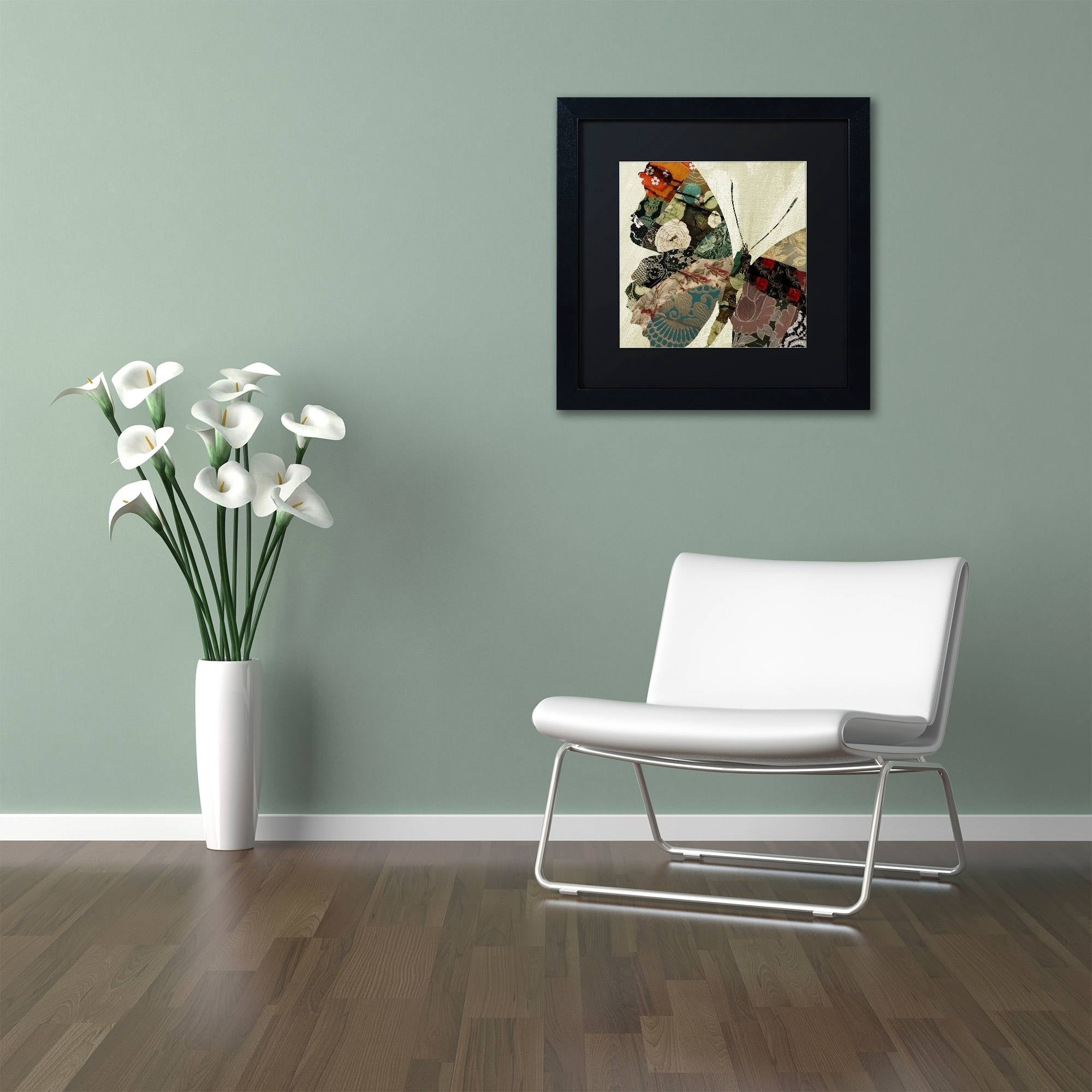 Trademark Fine Art "Butterfly Brocade III" Canvas Art by Color Bakery Black Matte, Black Frame