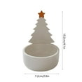 thumbnail image 3 of Foqnuq Christmas Tree Candle Holder - Ceramic Holiday Candle Decor & Pine Wreath Ornament, Tea Light Votive Tabletop Centerpiece, Green/Red/Gold/Yellow, Aromatherapy, 3 of 6