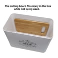 thumbnail image 3 of Metal bread box + cutting board. Storage bin kitchen decor. Kitchen storage container. breadbox basket. kitchen countertop organizer. Tin box., 3 of 3