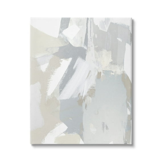 Stupell Industries Abstract Grey Collage Abstract Painting Gallery Wrapped Canvas Art Print Wall Art, 16 x 20