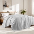 thumbnail image 4 of Exclusivo Mezcla 100% Cotton Waffle king Size Blanket for Bed, Lightweight and Breathable Gauze Muslin Blanket for Summer, Moisture-Wicking, Home Decor, 104"x90", Light Grey, 4 of 8