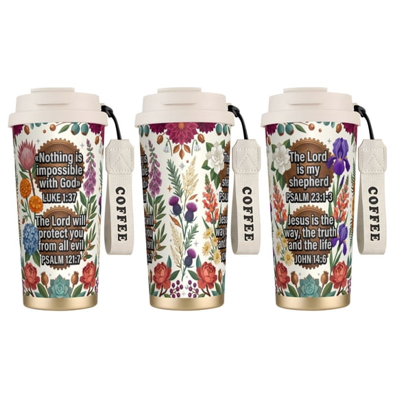 1pc Christianity Coffee Mug, 18oz Leak-proof Modern Scripture Typography, Birthday Faith Gift