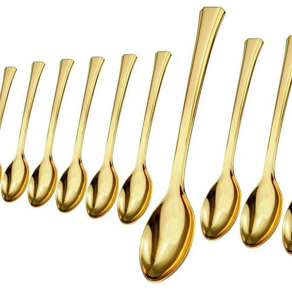 Exquisite Mini Spoons for Desserts - 200-Count Gold Tasting & Appetizer Spoons for Parties & Events