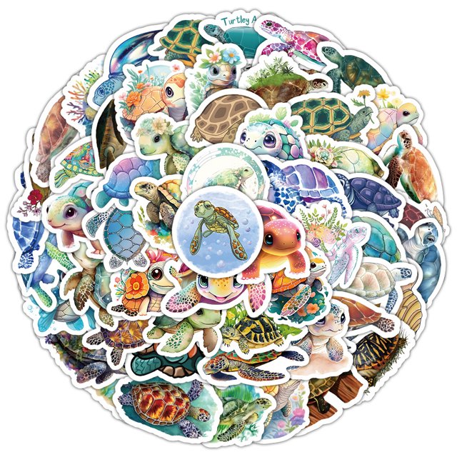 Paquete de pegatinas Sea Turtle, 100 unidades, impermeables, para bricolaje