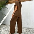 thumbnail image 6 of gbyLJF Womens Short Sleeve Wide Leg Set Summer Travel Vacation Outfits Dressy Spring Two Piece Sets for Women, 6 of 9