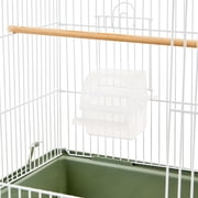 Vibrant Life Small Bird Cage with Perch, Plastic Hooded Cup & Tray for Parakeets & Finches, White