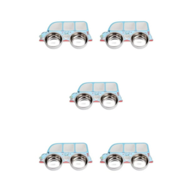 Billuyoard Juego de vajilla para niños, cuchara, tenedor, compartimento de coche de dibujos animados, cuenco para bebé, juego de cubiertos Type2 NO2