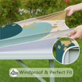 thumbnail image 6 of Teal Gold Splash Marble Square Fitted Tablecloth with Elastic Edge,Square Table Cover,Washable Elastic Table Cover for Home Kitchen Party Decor 36"x36", 6 of 6