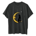 thumbnail image 4 of Blusa de manga corta con estampado de luna y sol de calavera divertida con mangas caídas vintage para mujer Pompotops hfajkhk125039, 4 of 9