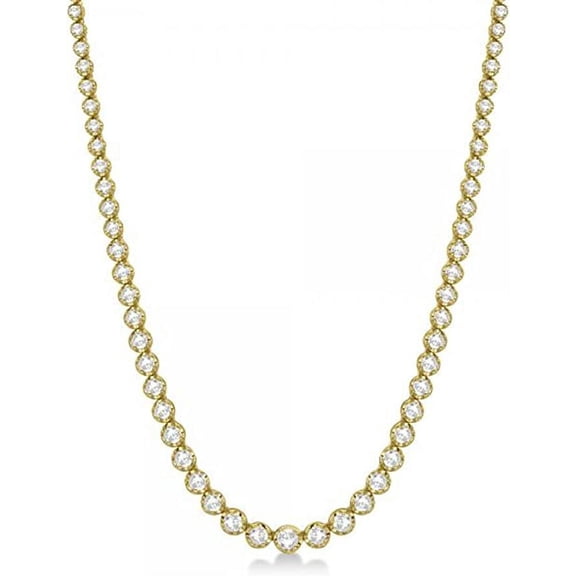 JewelMore 3.00ct. t.w. Graduated Diamond Tennis Necklace in 14kt Yellow Gold 17