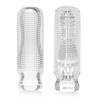 Male Masturbator Ribbed Pocket Stroker - Egg Shape, TPE, Waterproof & Discreet  Mens Egg