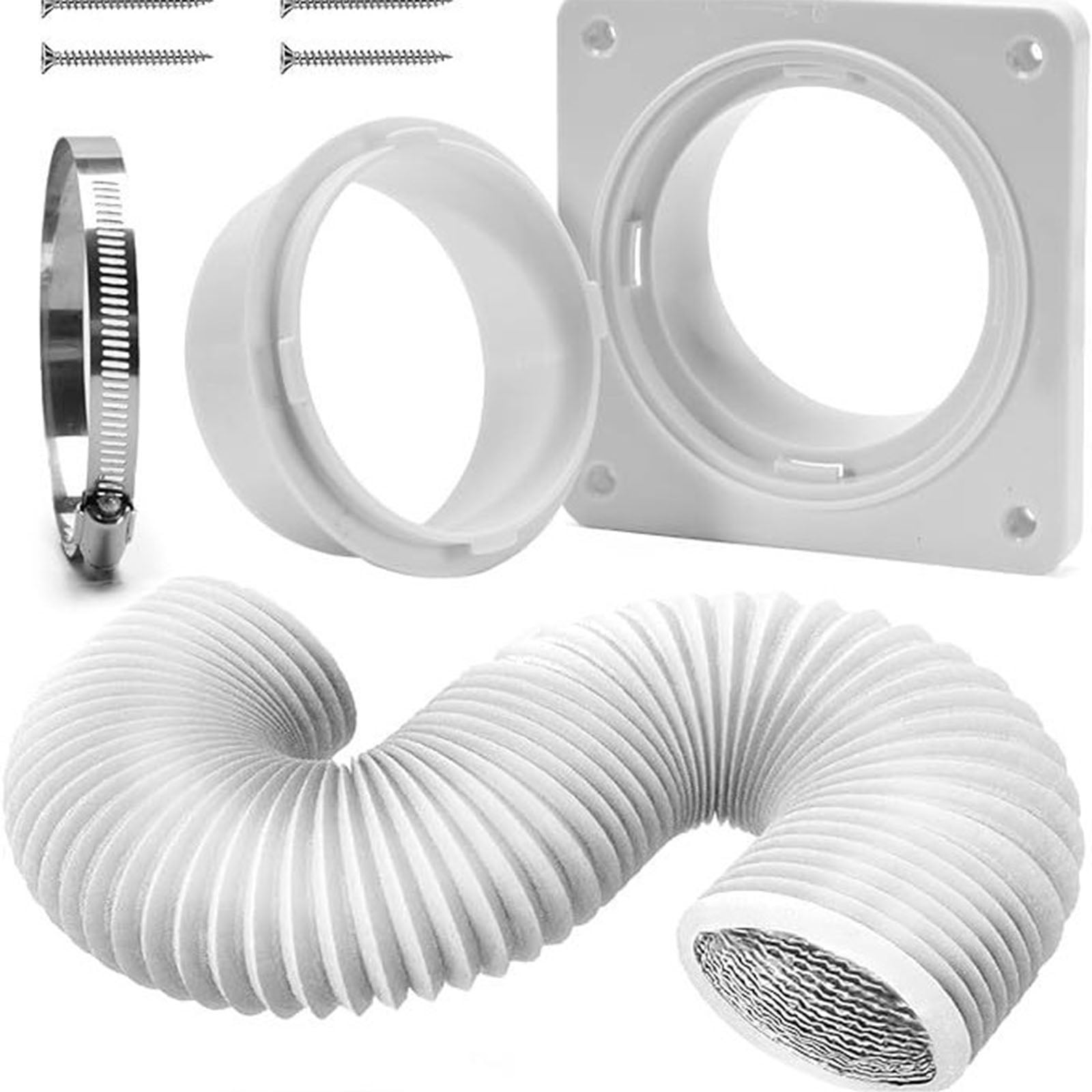 Complete Dryer Vent Kits with Flange Adapter and Aluminum Hose for Full Setup