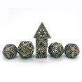 thumbnail image 3 of Juego de dados de juego de mesa RPG de 7 piezas poliédricas D4-D20 de metal dorado Sunnimix dados huecos dados poliédricos, 3 of 8