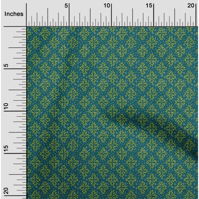 oneOone Georgette Viscose Fabric Dot & Floral Block Decor Fabric Printed BTY 42 Inch Wide