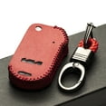 thumbnail image 4 of Vitodeco Genuine Leather Flip Key Fob Case Cover Compatible with KIA New Emblem 2021-2025 (4-Button, Red), 4 of 5