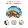 thumbnail image 4 of Yiaed Animals on Noah's Ark Floating Print Reusable Shower Cap & Bath Cap & Lined, Oversized Waterproof Shower Caps Designed for all Hair Lengths, 4 of 7