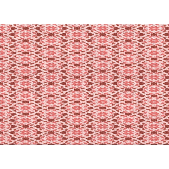 Ahgly Company Indoor Rectangle Patterned Deep Rose Pink Area Rugs, 5' x 7'