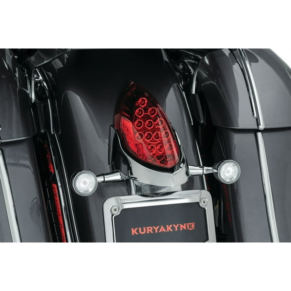 Kuryakyn 3128 Motorcycle Lighting Component: Customer Rear Turn Signal and License Plate Mount for 2014-20 Indian Motorcycles, Chrome