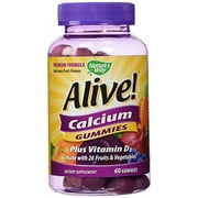 4 Pack NATURE'S WAY ALIVE! CALCIUM GUMMIES 60 COUNT Each