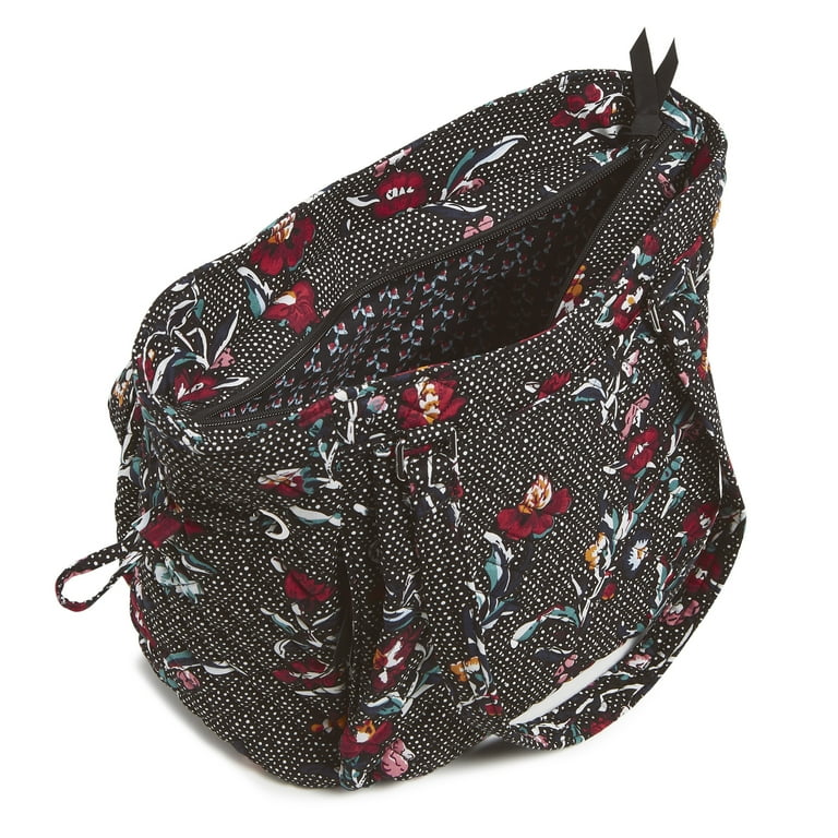 Vera Bradley Women's Cotton Glenna Satchel Perennials Noir Dot