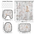 thumbnail image 4 of 4-Piece Bathroom Set with Waterproof Shower Curtain with Non-Slip Bath Mat, U-Shaped Mat & Toilet Lid Cover Easter Bunnies and Willow Branches, 4 of 8