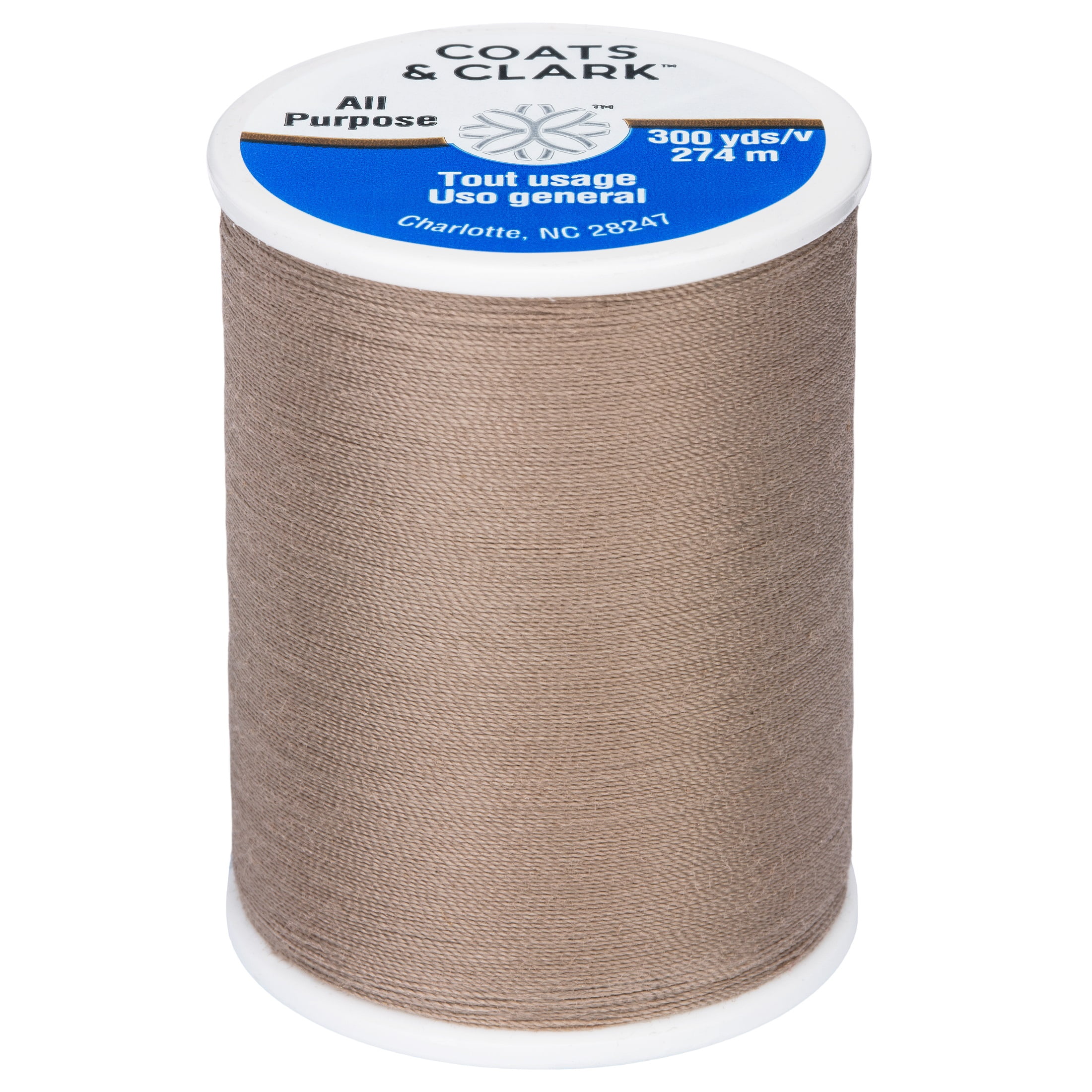 (3 pack) Coats & Clark All Purpose Taupe Clair Polyester Thread, 300 Yards