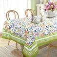 thumbnail image 6 of Spring Tablecloth Green Floral Table Cloth Rectangle 60x84 inch, Spring Floral Dining Table Cover for Indoor Outdoor Holiday Table Decorations, 6 of 6