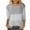 Gray, variant on fartey 3/4 Sleeves Tops for Women Color Block Printing Pullover Tee Lightweight Comfy Crewneck Blouses Funny Casual 3/4 Length Sleeved Top Shirts