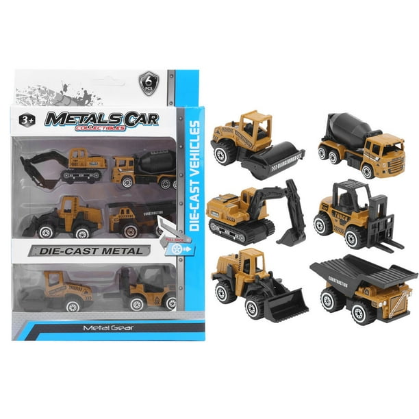 Juguete modelo de coche, 6 piezas de aleación, juego de juguete de coche de ingeniería de construcción de alta simulación, juego de juguete modelo de coche, integración perfecta