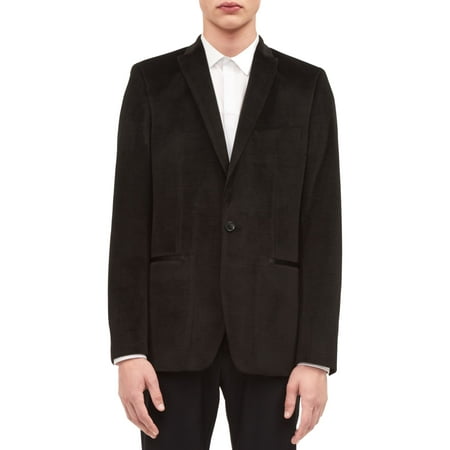 Calvin Klein Black Blazer - Calvin Klein Men Medium Velvet Slim Two Button Blazer