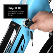 Hyper Bicycles E-Ride 700C 36V Electric Commuter E-Bike for Adults, Pedal-Assist, 250W Motor, Blue