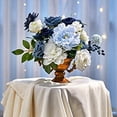 thumbnail image 6 of 3X Fake Dusty Blue Peony Flowers Combo for DIY Wedding Bridal Bouquets Centerpieces Home Decorations, 6 of 9