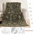 thumbnail image 5 of Sage Green Floral Blanket Soft Cozy Warm Throw Blanket for Couch, Plush Fuzzy Flannel Fleece Blankets for Sofa, Ethnic Tribe Abstract Art Flowers Bed Blankets Lightweight Gifts for Women, 40"x50", 5 of 9