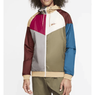 Nike small Repel Anorak Running Track Jacket Cheetah Brown Blue 