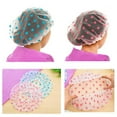 thumbnail image 5 of 3 Pcs Shower Caps, Waterproof Bath Caps Plastic Reusable Shower Caps Elastic Band Bath Hair Hat for Women Ladies, 5 of 6