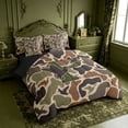 thumbnail image 2 of meiyoeat Duck Pattern Monogrammed P 7 Pieces Full Size Bedding Sets For Boys,Camo Hunting Initial Print Full Size Bed in a Bag,Black Reversible, 2 of 7